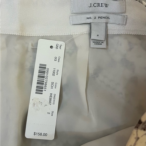 J.Crew No 2 Pencil Snake Print Pencil Skirt size 2 NWT - Picture 3 of 4